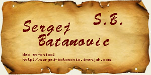 Sergej Batanović vizit kartica